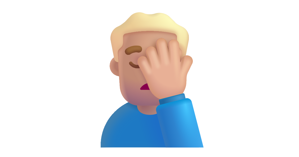 Man Facepalming Medium Light Free Vector Icon Iconbolt