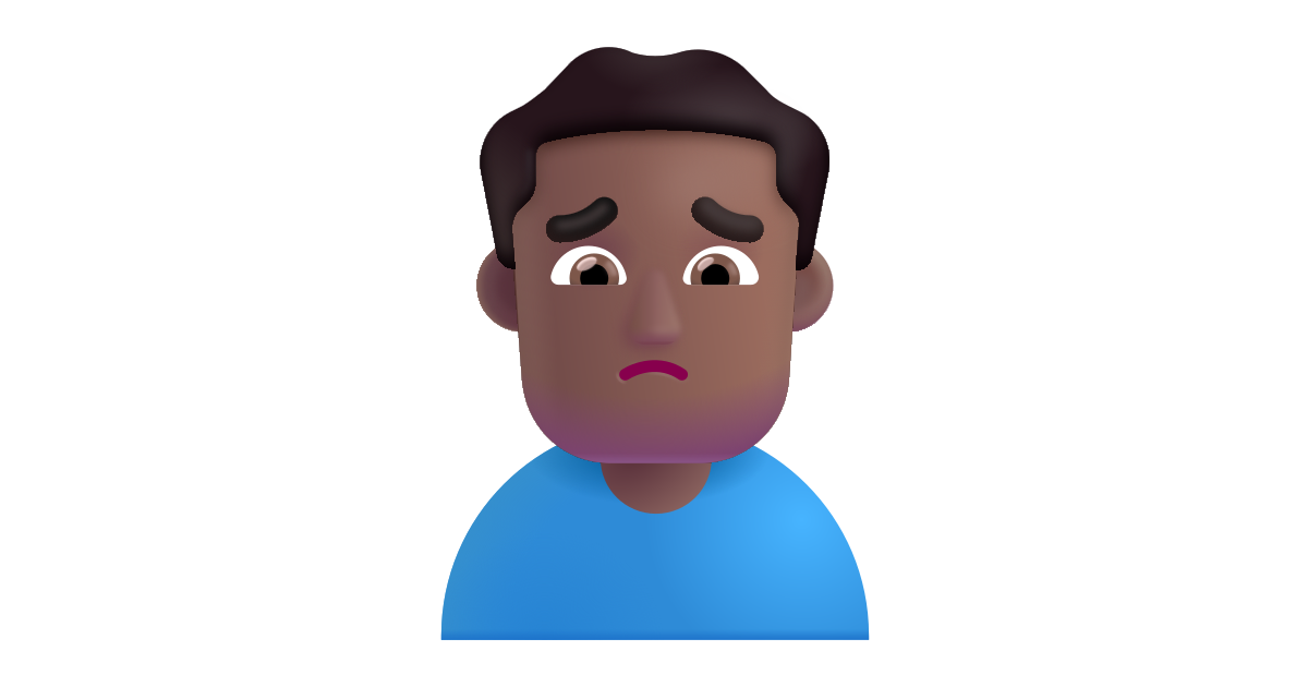 Man Frowning Medium Dark Free Vector Icon Iconbolt