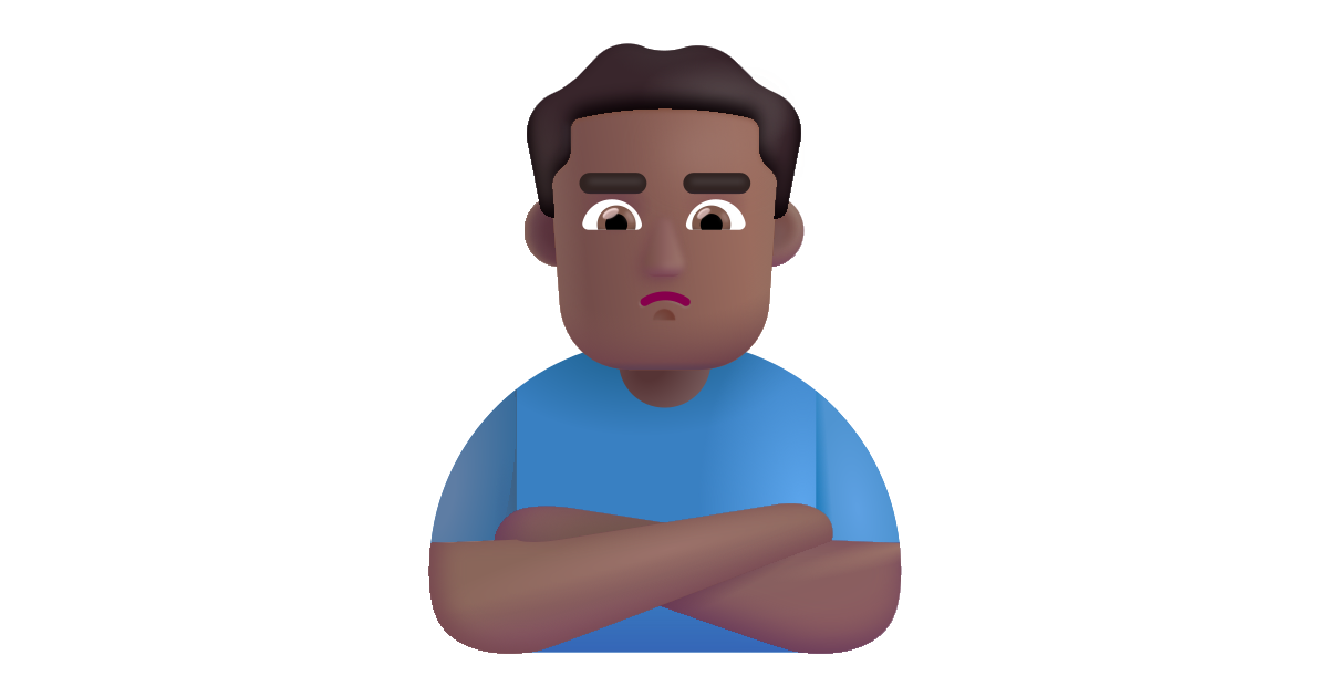 Man Pouting Medium Dark Free Vector Icon Iconbolt