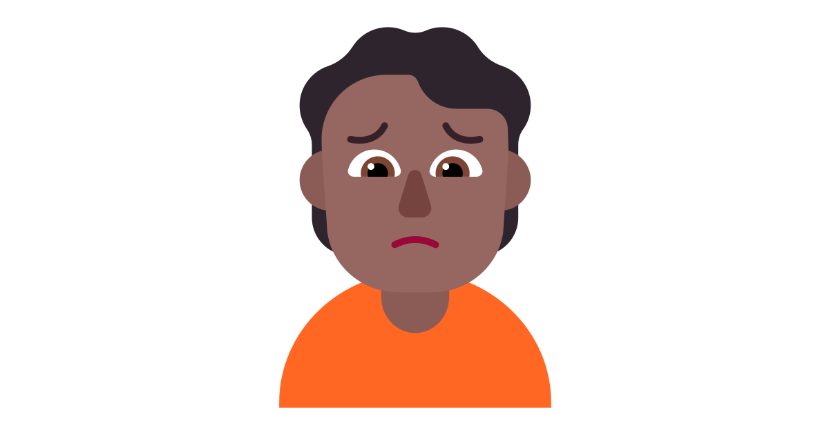 Person Frowning Medium Dark Free Vector Icon Iconbolt