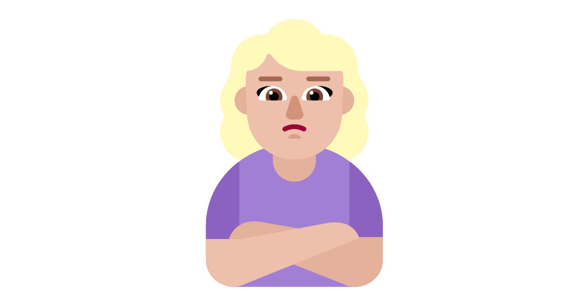 Woman Pouting Medium Light Free Vector Icon Iconbolt