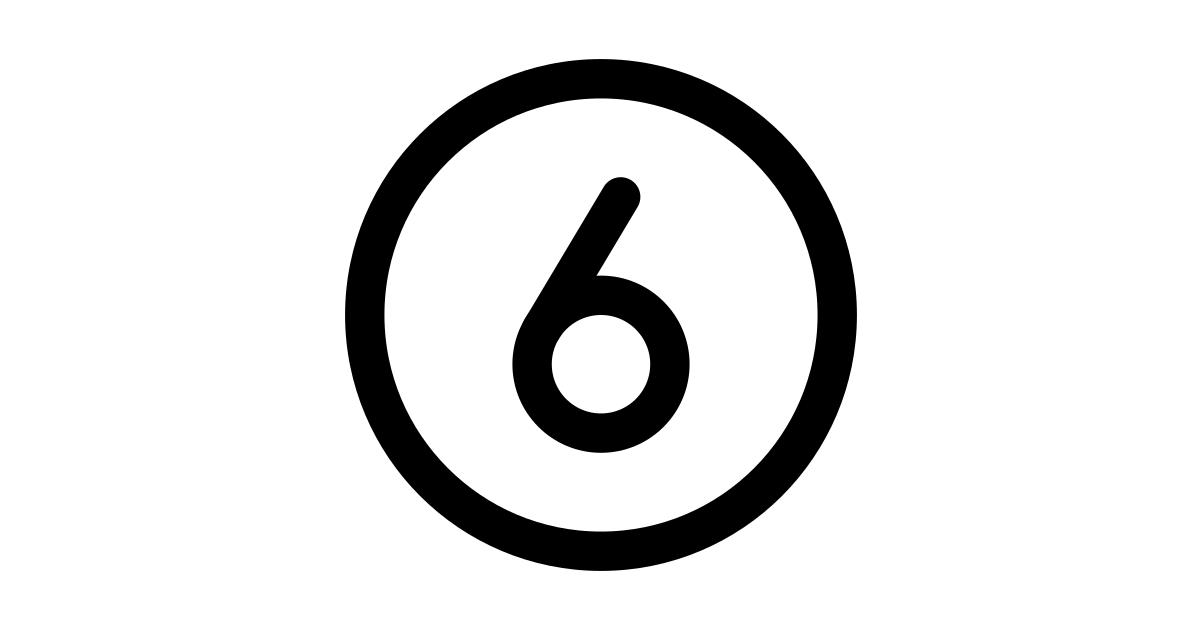 Number Circle Six Free Vector Icon Iconbolt