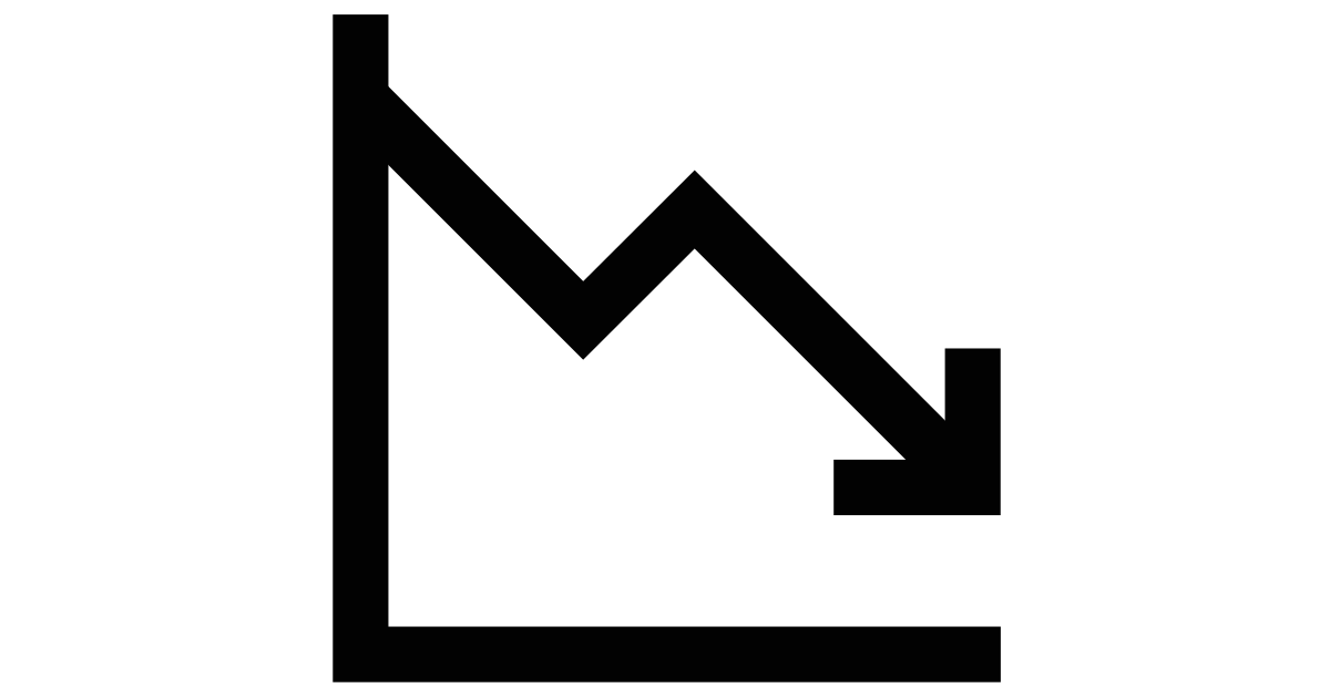 Arrow down chart free vector icon - Iconbolt