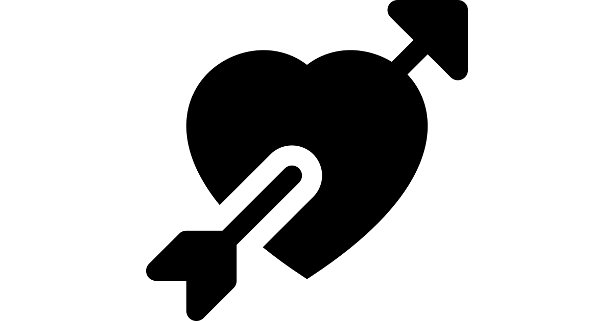 Arrow through heart fill free vector icon - Iconbolt