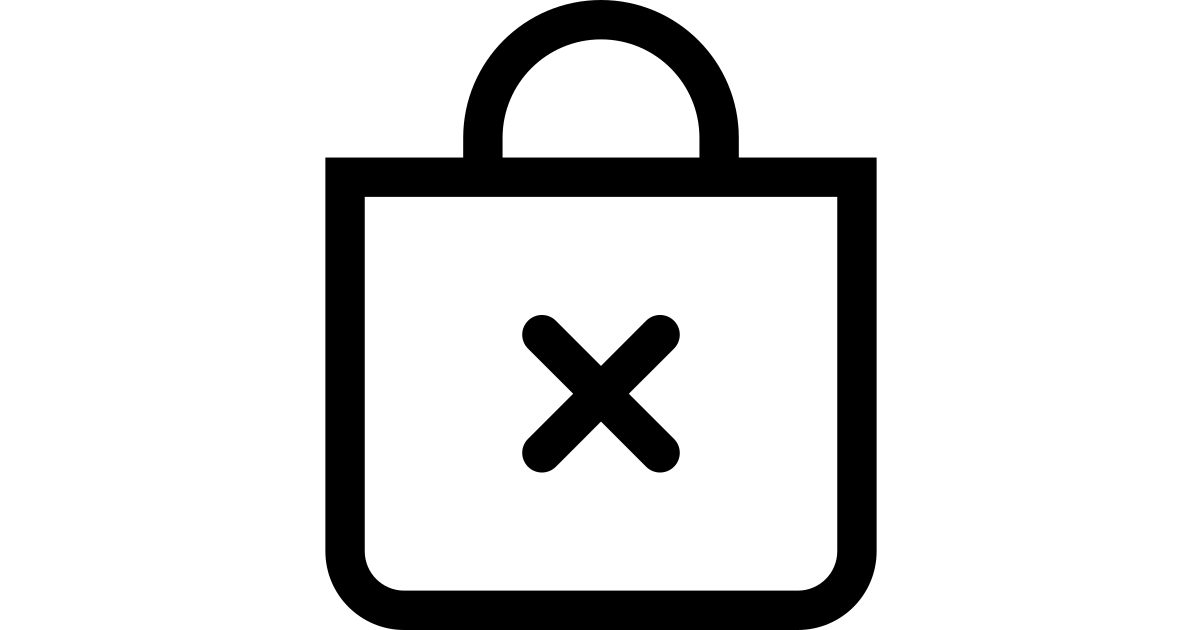 Bag x free vector icon - Iconbolt