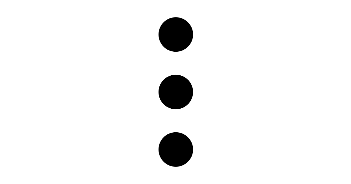  Black icon of three dots in a vertical line in the lower right corner of a video screen.