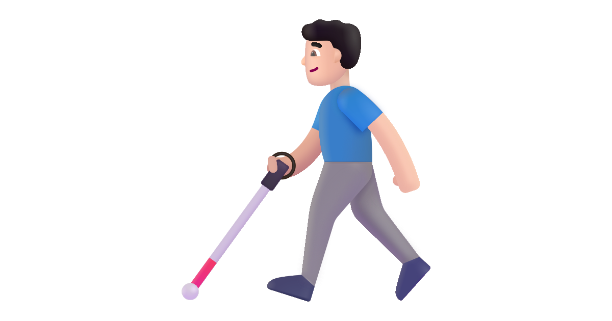 Man with white cane light free vector icon - Iconbolt