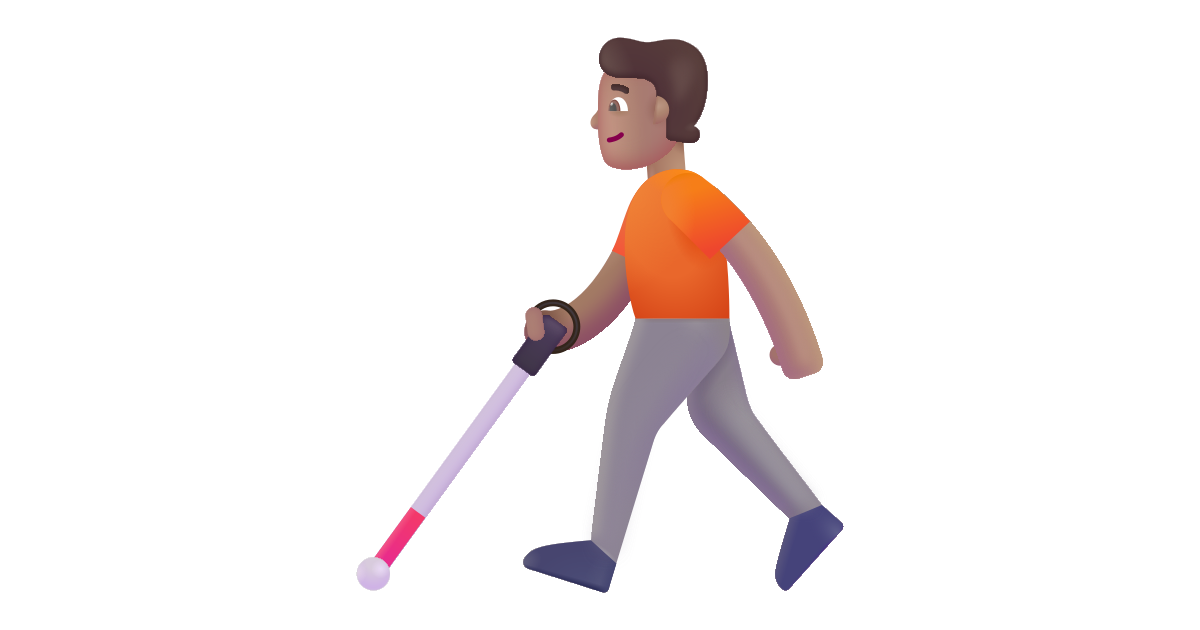 Person with white cane medium free vector icon - Iconbolt