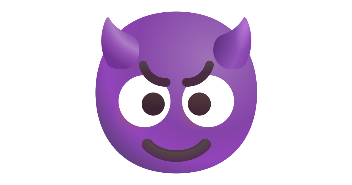 Smiling face with horns free vector icon - Iconbolt