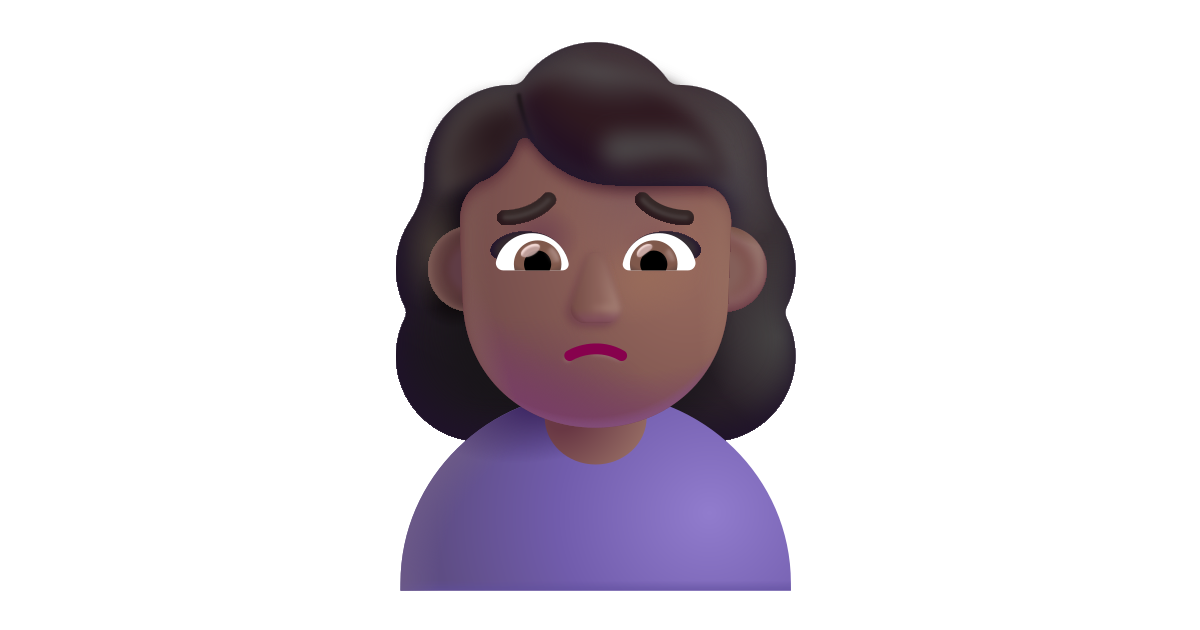 Woman frowning medium dark free vector icon - Iconbolt