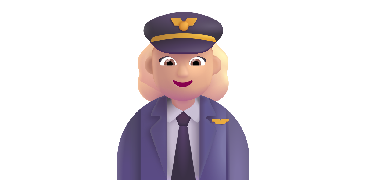 Woman pilot medium light free vector icon - Iconbolt