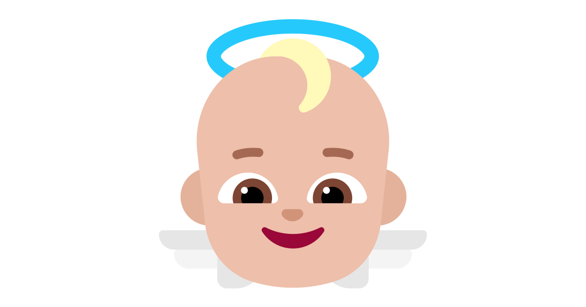 Baby angel medium light free vector icon - Iconbolt