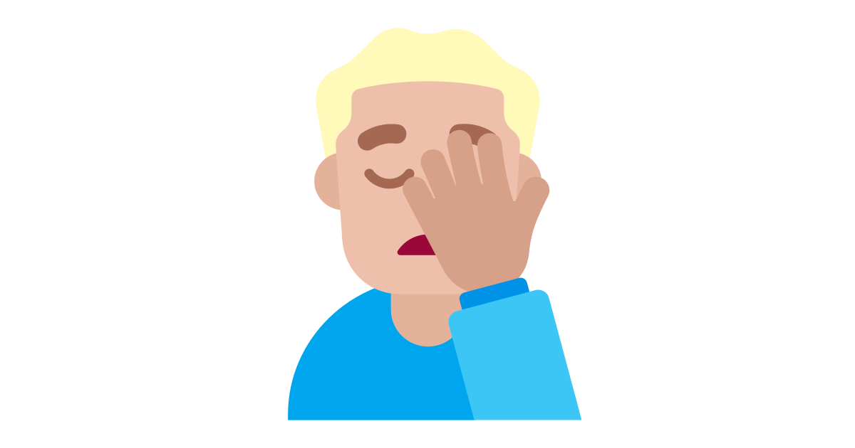 Man Facepalming Medium Light Free Vector Icon Iconbolt