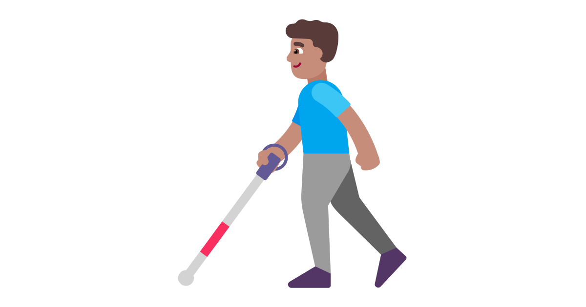 Man with white cane medium free vector icon - Iconbolt