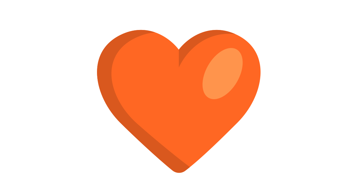 Orange Heart Free Vector Icon Iconbolt