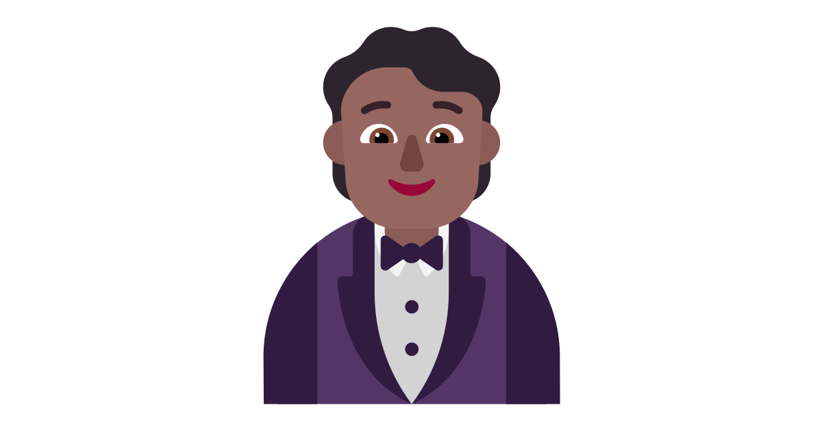 Person in tuxedo medium dark free vector icon - Iconbolt