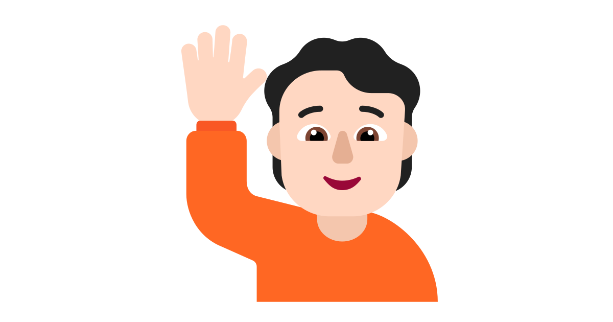 Person raising hand light free vector icon - Iconbolt