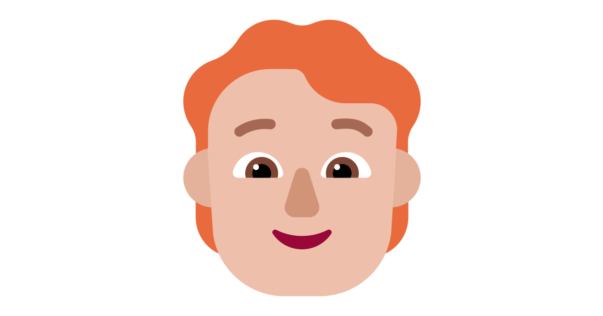 Person red hair medium light free vector icon - Iconbolt