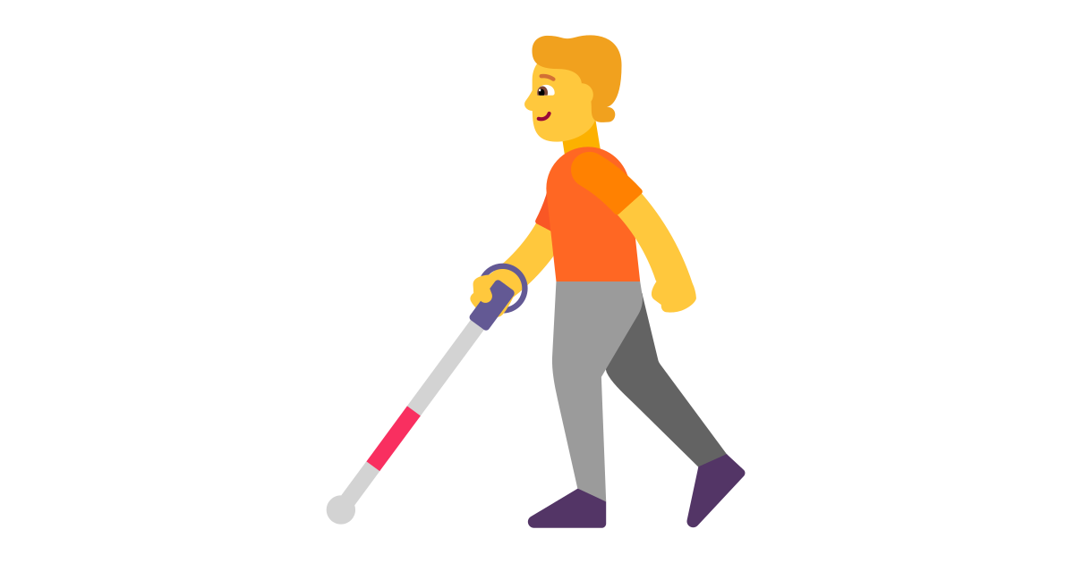 Person with white cane default free vector icon - Iconbolt