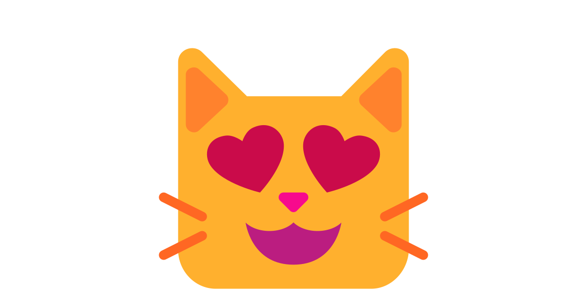 Smiling cat with heart eyes free vector icon - Iconbolt