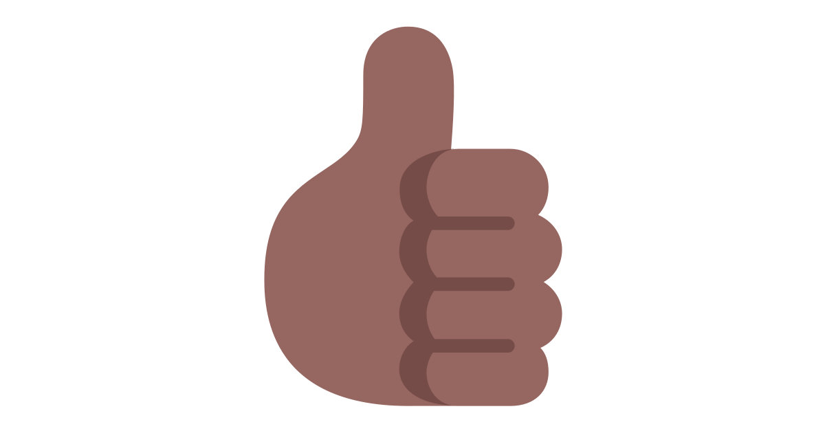 Thumbs up medium dark free vector icon - Iconbolt