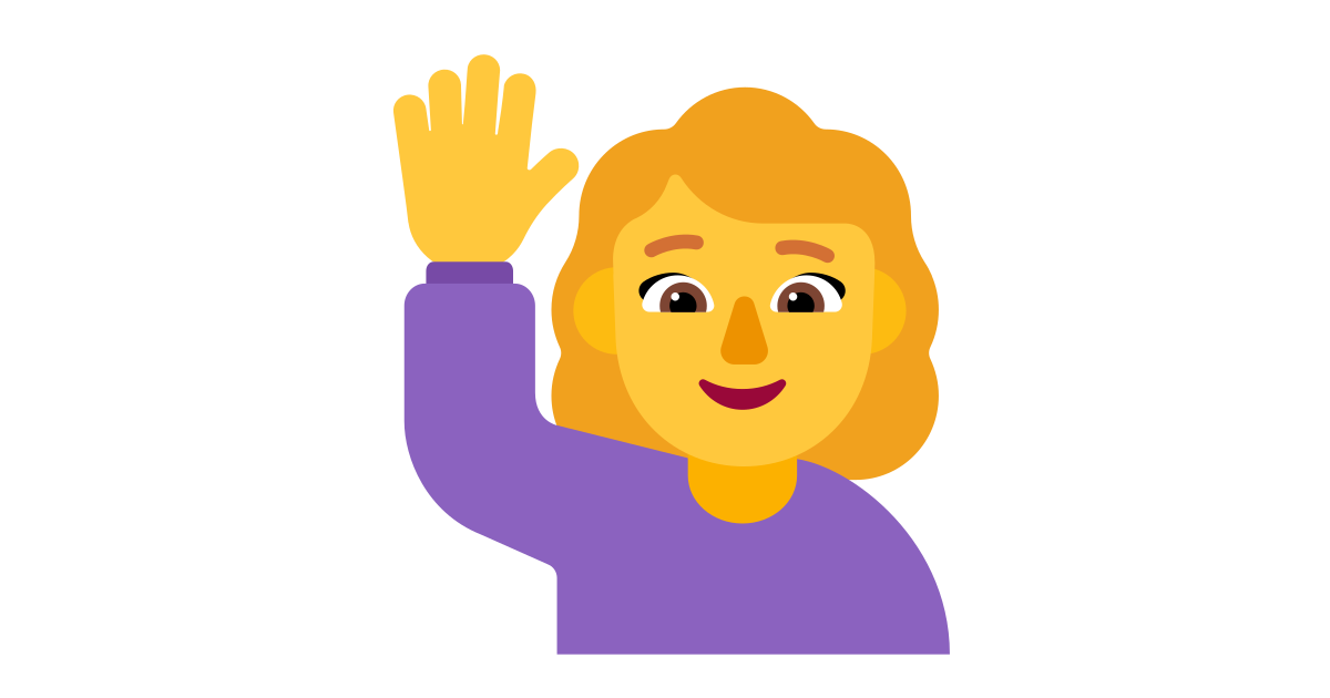 Woman raising hand default free vector icon - Iconbolt