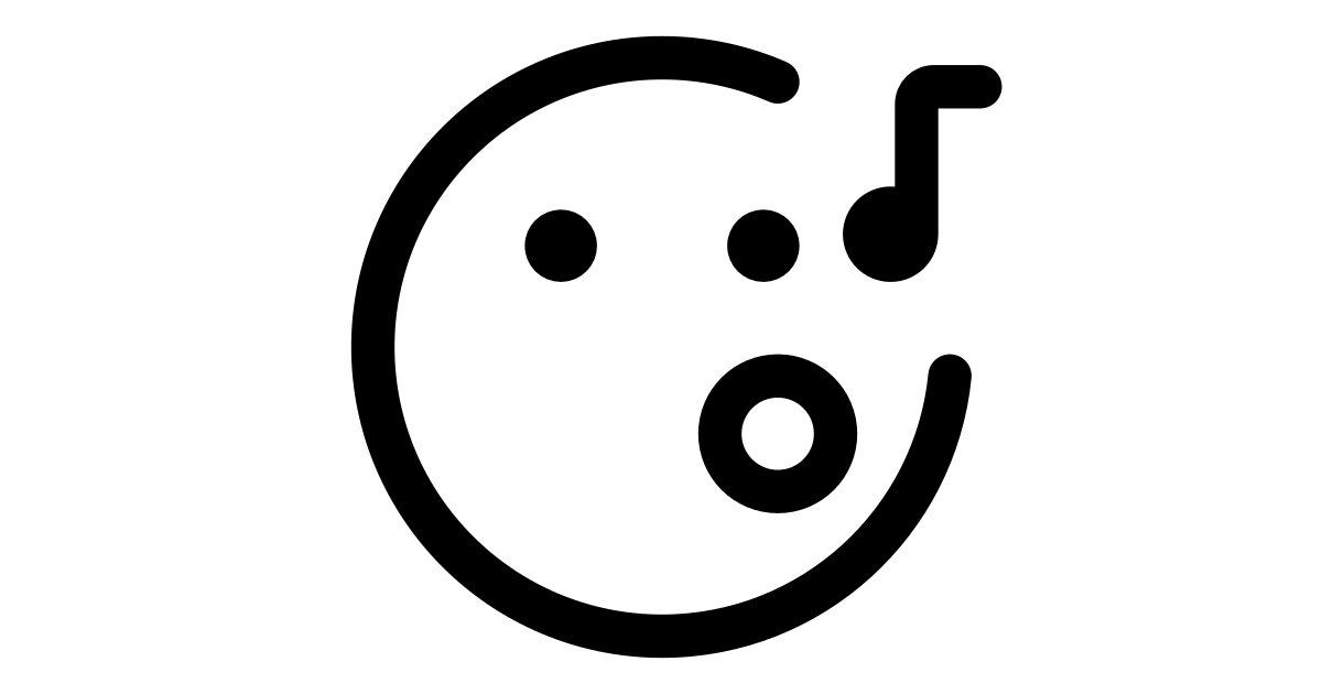 Emoji sing right note free vector icon - Iconbolt