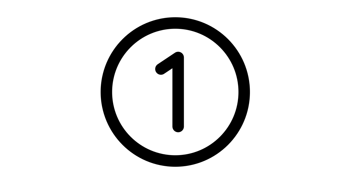 Number circle one free vector icon - Iconbolt