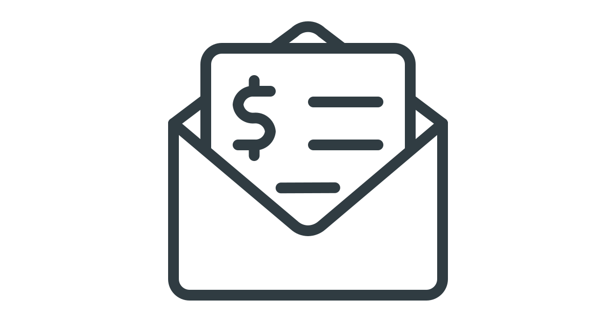 Download Send money bill payment envelope free vector icon - Iconbolt