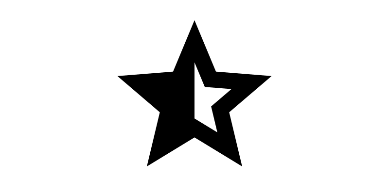 The icon-star-half should be a complete star with half filling