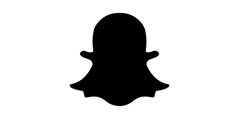 black and white snapchat logo